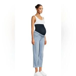 Nwt Time and Tru Women's Maternity Straight Jeans with Belly Band